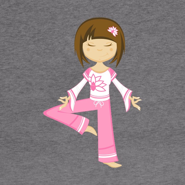 Cute Cartoon Yoga Girl by markmurphycreative